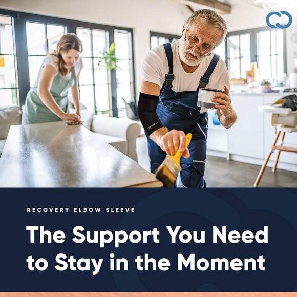 Elbow Sleeve - Copper Infused Orthopedic Brace for Tennis & Golfer Elbow, Tendon - Picture 7 of 7